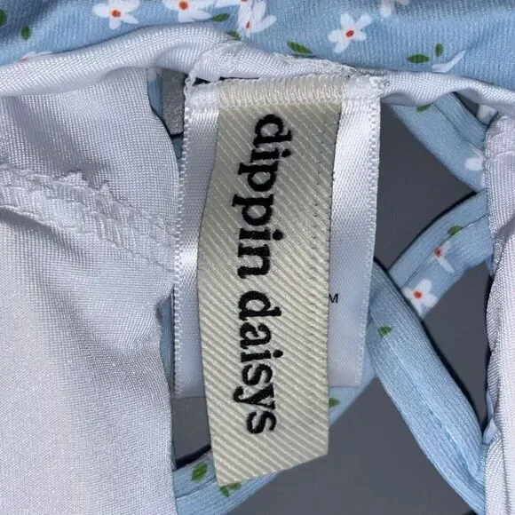 Dippin' Daisy's Bliss One Piece Swimsuit blue yellow floral new - Picture 7 of 12